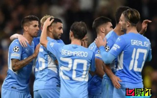 歐冠小組賽A組首輪，曼城主場6-3擊敗10人萊比錫取得開門紅
