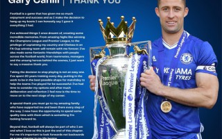 切爾西 傳奇后衛 加里-卡希爾 宣布退役