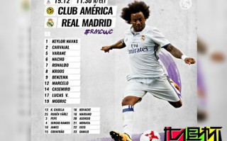 皇馬世俱杯首發：C羅本澤馬領銜 拉莫斯J羅替補