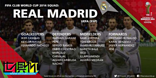 2014世俱杯皇馬征戰名單：中場核心缺陣 20歲小妖入選-第1張圖片-世俱杯