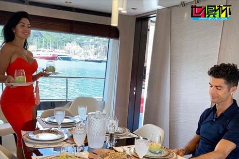 C羅社交平臺上發圖秀恩愛，身穿紅裙的喬治娜格外的亮眼。-第1張圖片-世俱杯