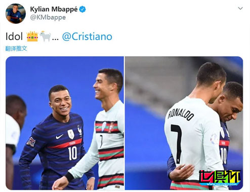 法國主場0比0戰(zhàn)平葡萄牙,姆巴佩發(fā)文致敬偶像C羅-第2張圖片-世俱杯 法國主場0比0戰(zhàn)平葡萄牙,姆巴佩發(fā)文致敬偶像C羅-第2張圖片-世俱杯
