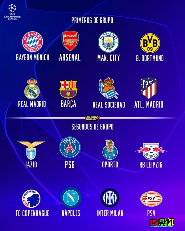 歐冠 16強揭曉,1/8決賽抽簽將于下周一進行-第1張圖片-世俱杯 歐冠 16強揭曉,1/8決賽抽簽將于下周一進行-第1張圖片-世俱杯